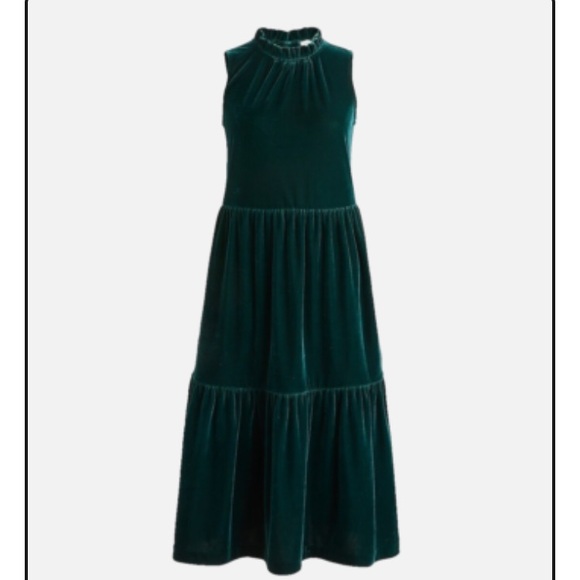 J. Crew Dresses & Skirts - J. Crew Dark Green Velvet Midi Dress